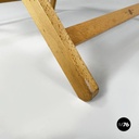 Italian mid-century Deck chair in blue fabric and wood by fratelli Reguitti 1960