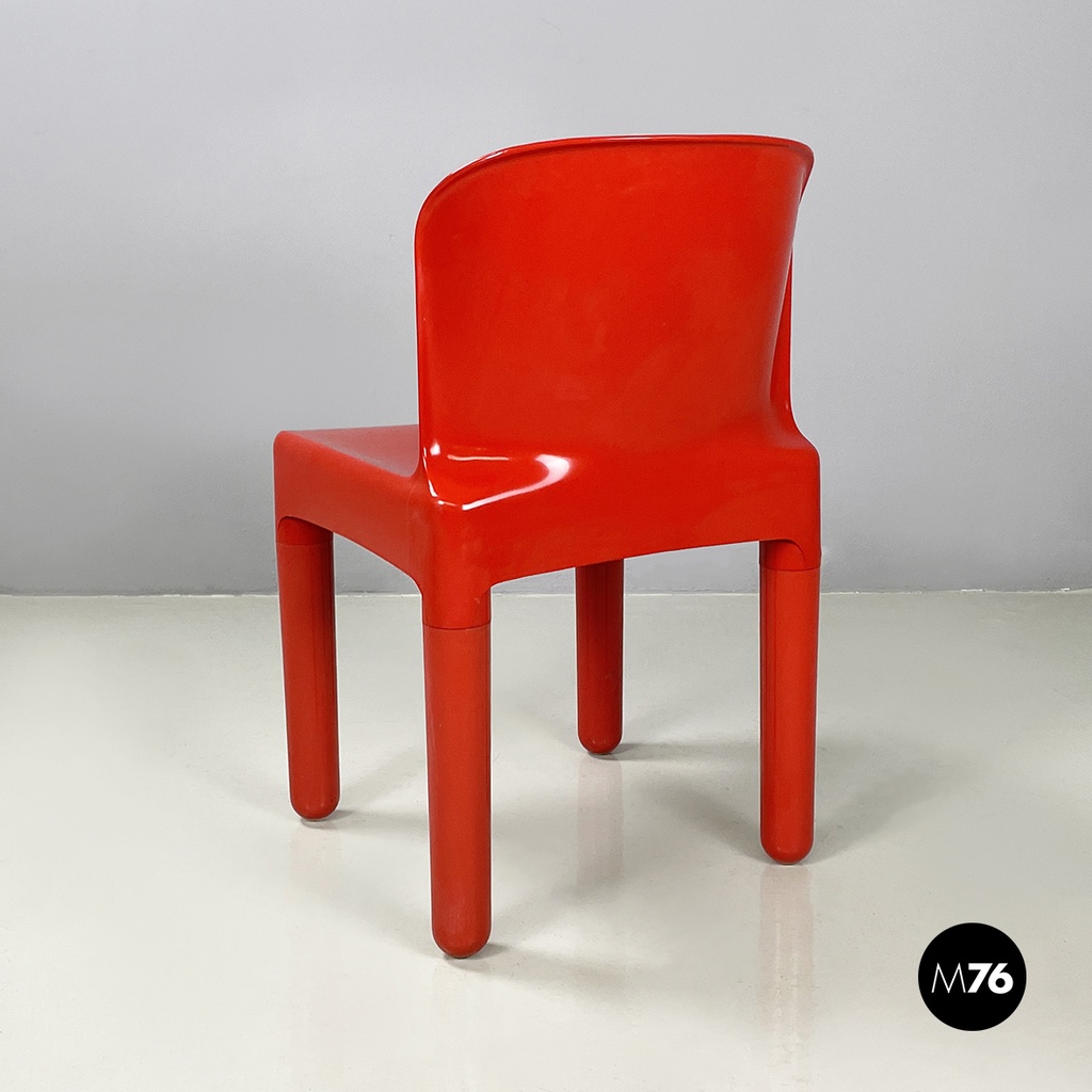 Italian modern red plastic chairs 1050 by Marcello Siard for Longato, 1970s