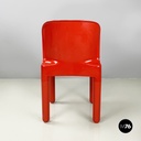 Italian modern red plastic chairs 1050 by Marcello Siard for Longato, 1970s