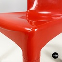 Italian modern red plastic chairs 1050 by Marcello Siard for Longato, 1970s