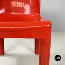Italian modern red plastic chairs 1050 by Marcello Siard for Longato, 1970s