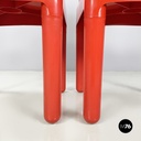 Italian modern red plastic chairs 1050 by Marcello Siard for Longato, 1970s