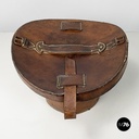 Italian party set with leather hatbox, top hat, mask, pipe and bow tie mid 1900s