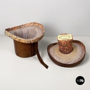 Italian party set with leather hatbox, top hat, mask, pipe and bow tie mid 1900s