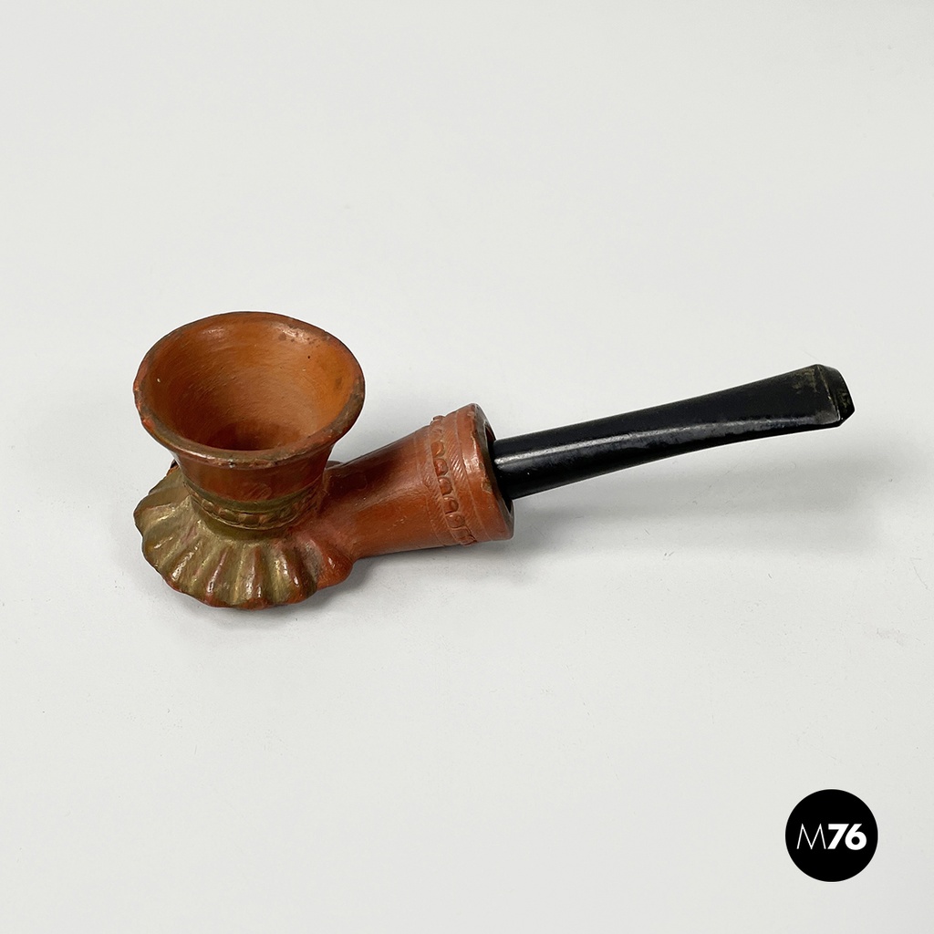 Italian party set with leather hatbox, top hat, mask, pipe and bow tie mid 1900s