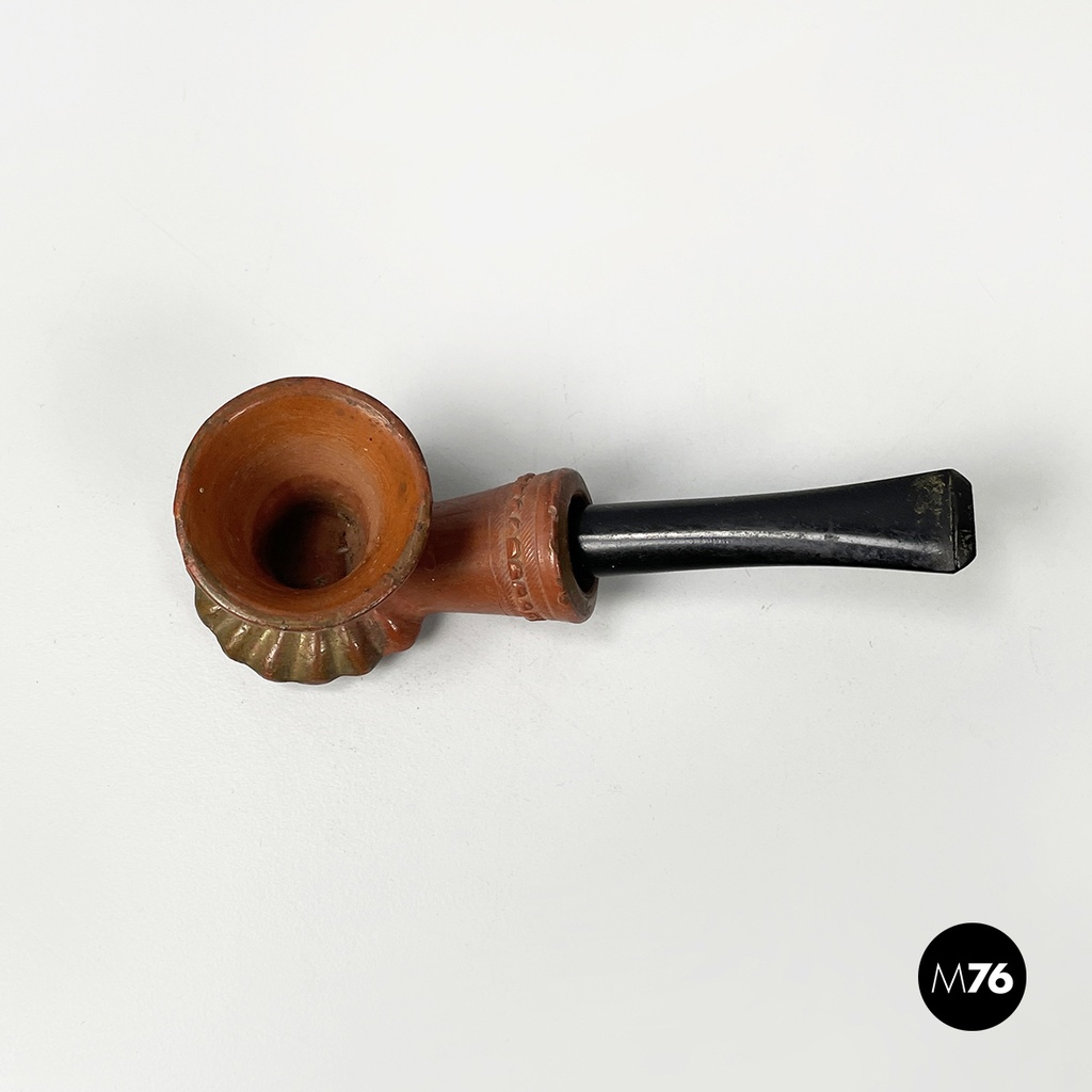 Italian party set with leather hatbox, top hat, mask, pipe and bow tie mid 1900s