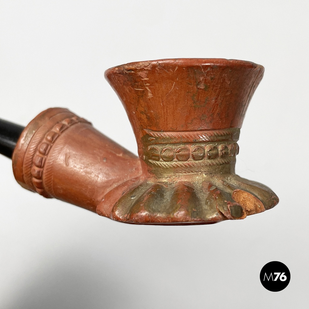 Italian party set with leather hatbox, top hat, mask, pipe and bow tie mid 1900s
