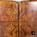 Italian mid-century modern Chest of drawers in wood, glass and brass, 1950s