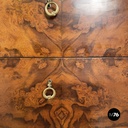 Italian mid-century modern Chest of drawers in wood, glass and brass, 1950s