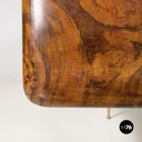 Italian mid-century modern Chest of drawers in wood, glass and brass, 1950s