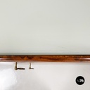 Italian mid-century modern Chest of drawers in wood, glass and brass, 1950s