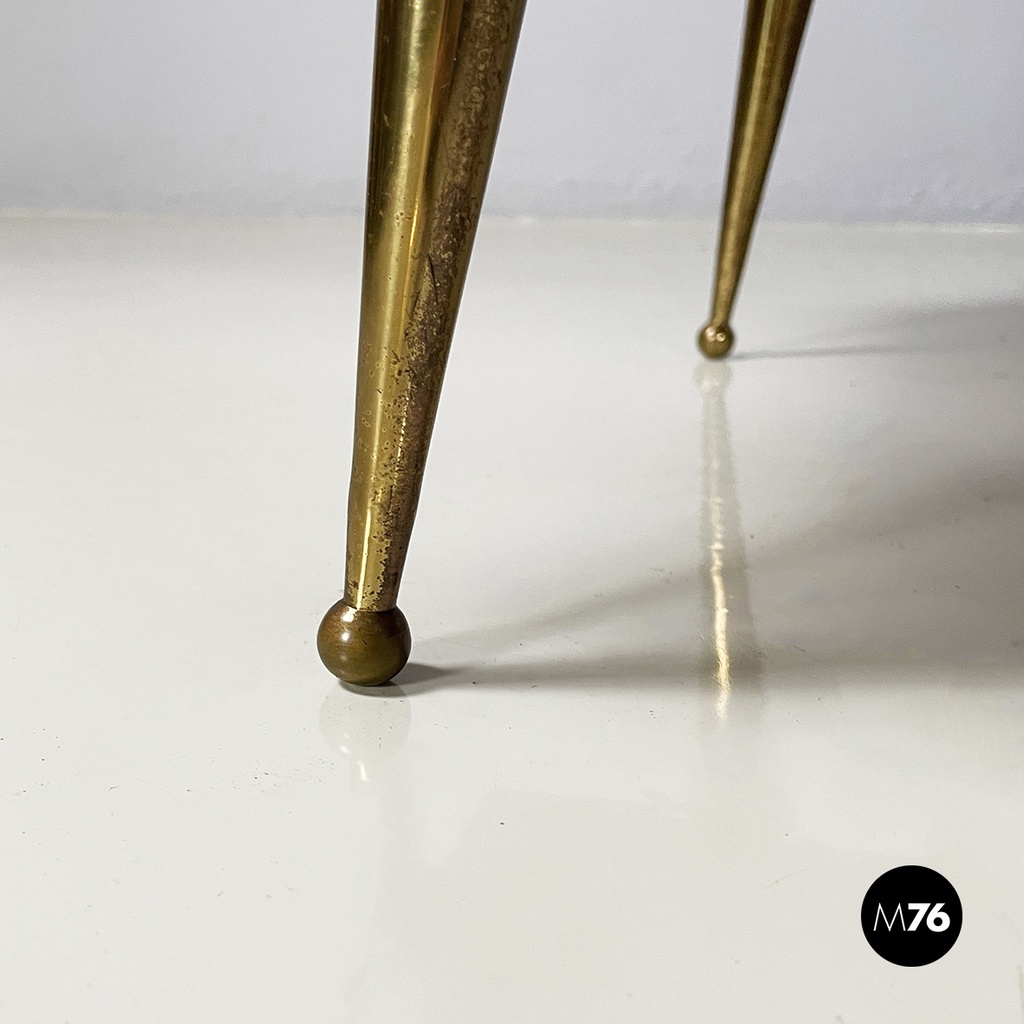 Italian mid-century modern Chest of drawers in wood, glass and brass, 1950s