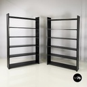Italian modern Self-supporting bookcases in black plastic by Robots, 1990s