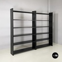 Italian modern Self-supporting bookcases in black plastic by Robots, 1990s