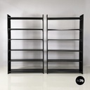 Italian modern Self-supporting bookcases in black plastic by Robots, 1990s