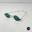 Italian mid-century modern Sunglasses in green glass and metal, mid 1900s