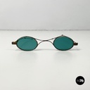 Italian mid-century modern Sunglasses in green glass and metal, mid 1900s