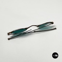 Italian mid-century modern Sunglasses in green glass and metal, mid 1900s