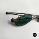 Italian mid-century modern Sunglasses in green glass and metal, mid 1900s