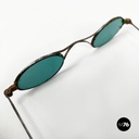 Italian mid-century modern Sunglasses in green glass and metal, mid 1900s