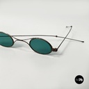 Italian mid-century modern Sunglasses in green glass and metal, mid 1900s