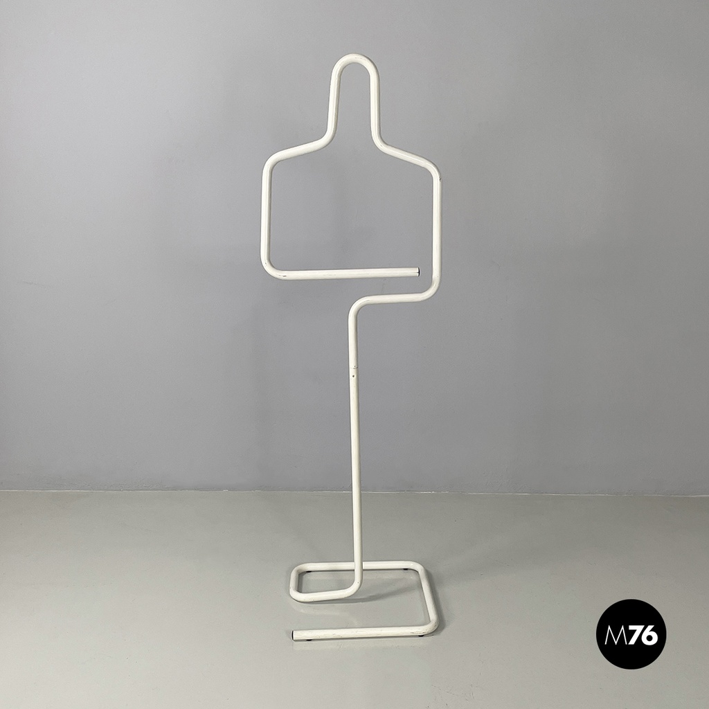 Italian modern White metal valet stand coat hanger by Gieffe, 1970s