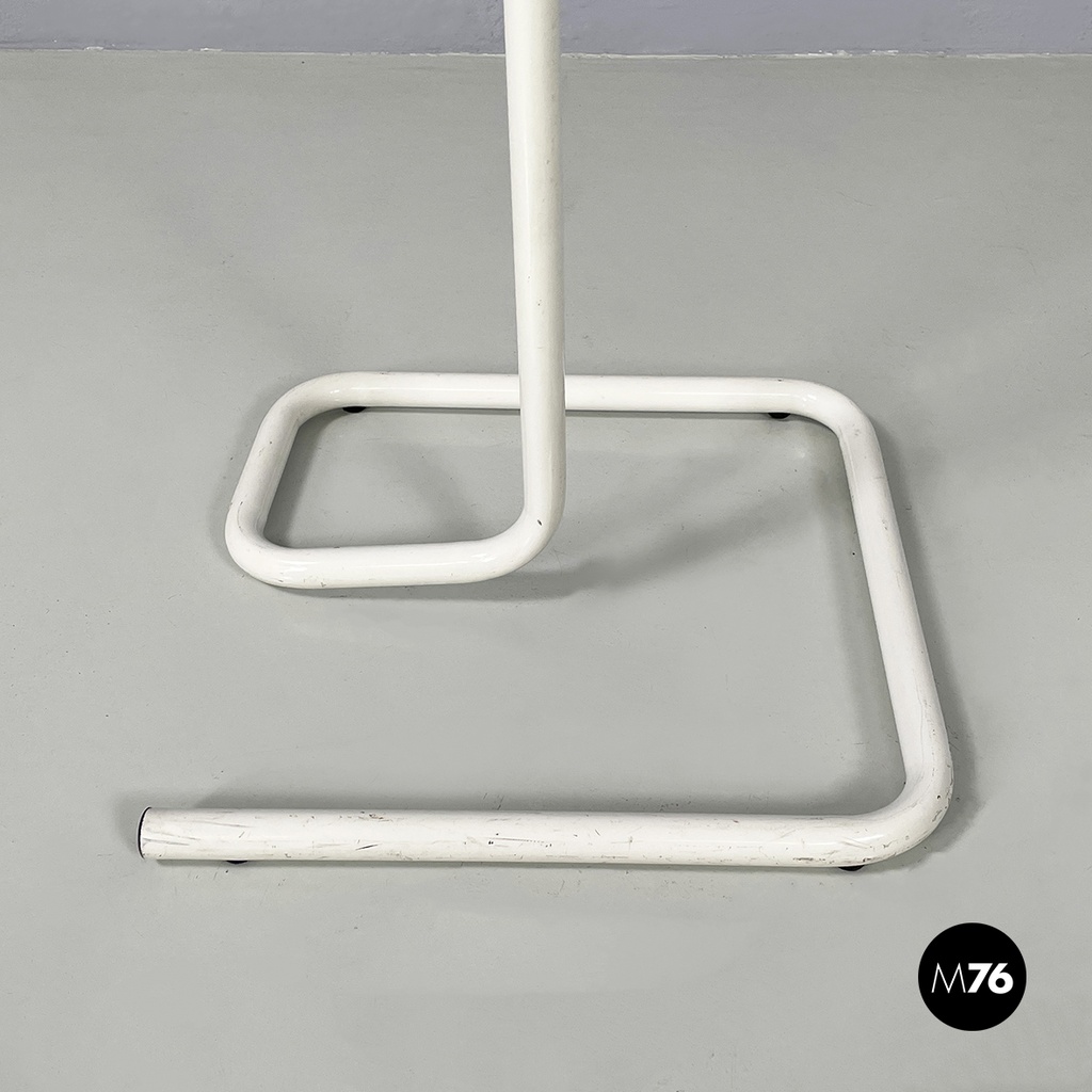 Italian modern White metal valet stand coat hanger by Gieffe, 1970s