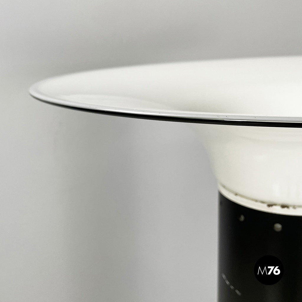 Italian modern Floor lamp in opaline glass metal plastic by Gino Vistosi, 1970s