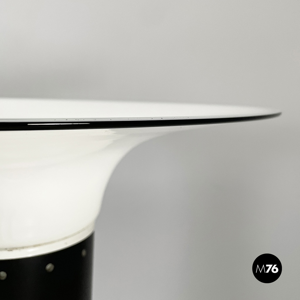 Italian modern Floor lamp in opaline glass metal plastic by Gino Vistosi, 1970s