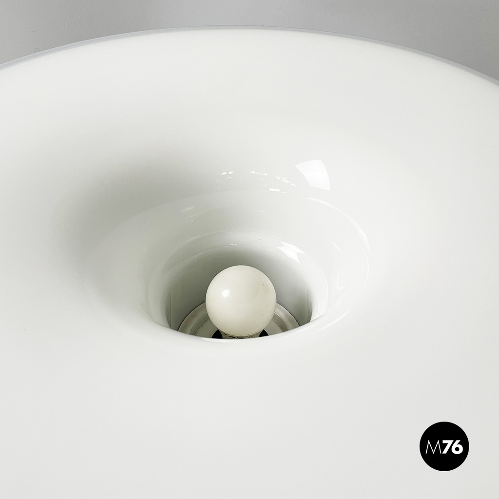 Italian modern Floor lamp in opaline glass metal plastic by Gino Vistosi, 1970s