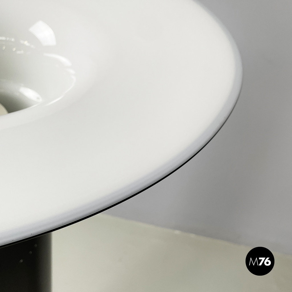 Italian modern Floor lamp in opaline glass metal plastic by Gino Vistosi, 1970s