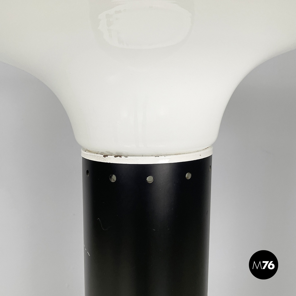 Italian modern Floor lamp in opaline glass metal plastic by Gino Vistosi, 1970s