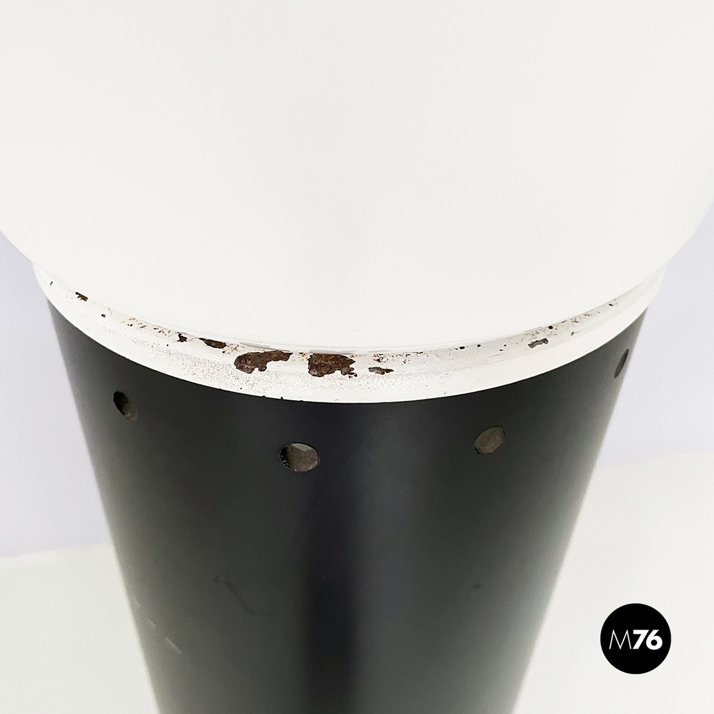 Italian modern Floor lamp in opaline glass metal plastic by Gino Vistosi, 1970s