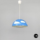 Lampadario azzurro Skojig di Henrik Preutz per Ikea, primi del 2000 ca.