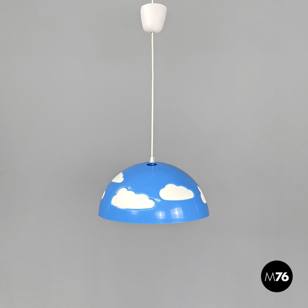 Lampadario azzurro Skojig di Henrik Preutz per Ikea, primi del 2000 ca.