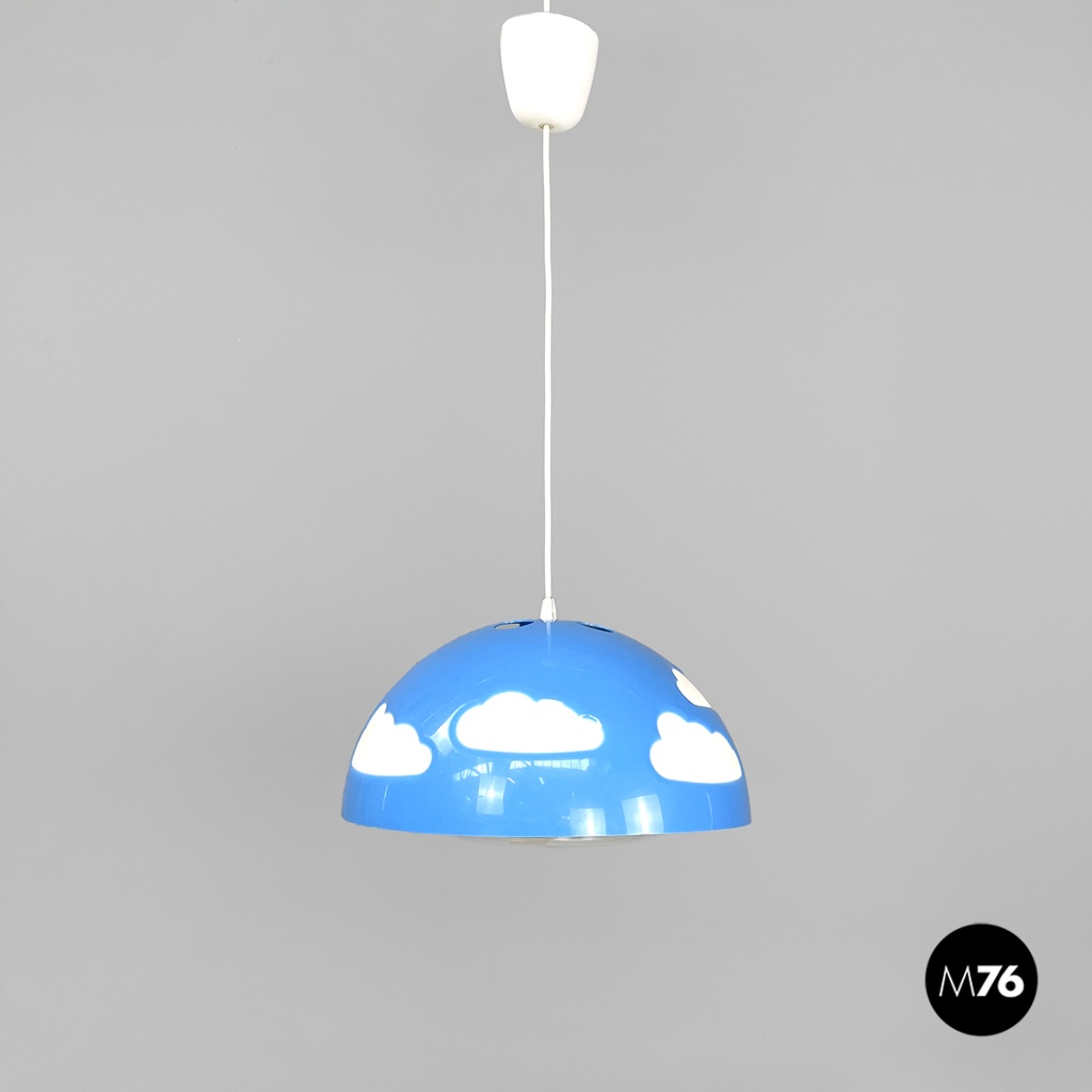 Lampadario azzurro Skojig di Henrik Preutz per Ikea, primi del 2000 ca.