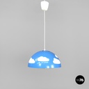 Lampadario azzurro Skojig di Henrik Preutz per Ikea, primi del 2000 ca.