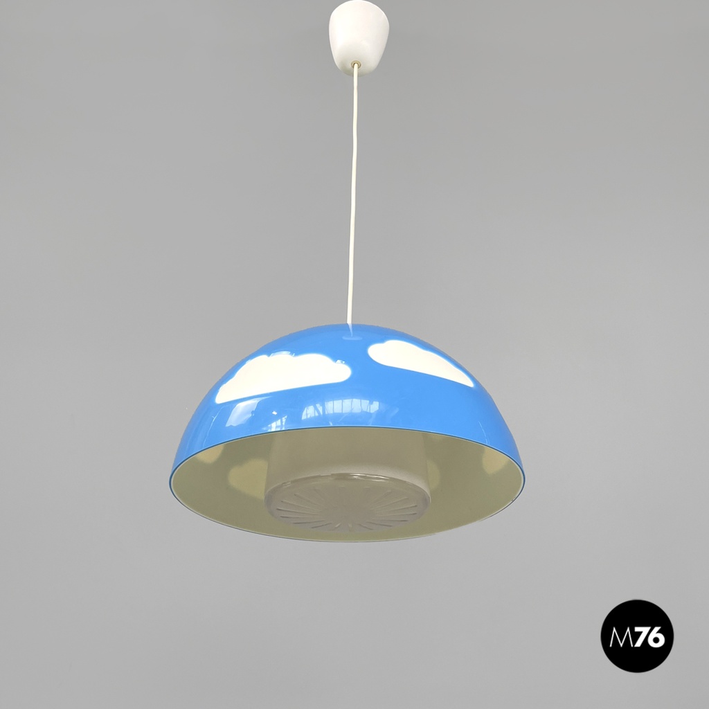 Lampadario azzurro Skojig di Henrik Preutz per Ikea, primi del 2000 ca.