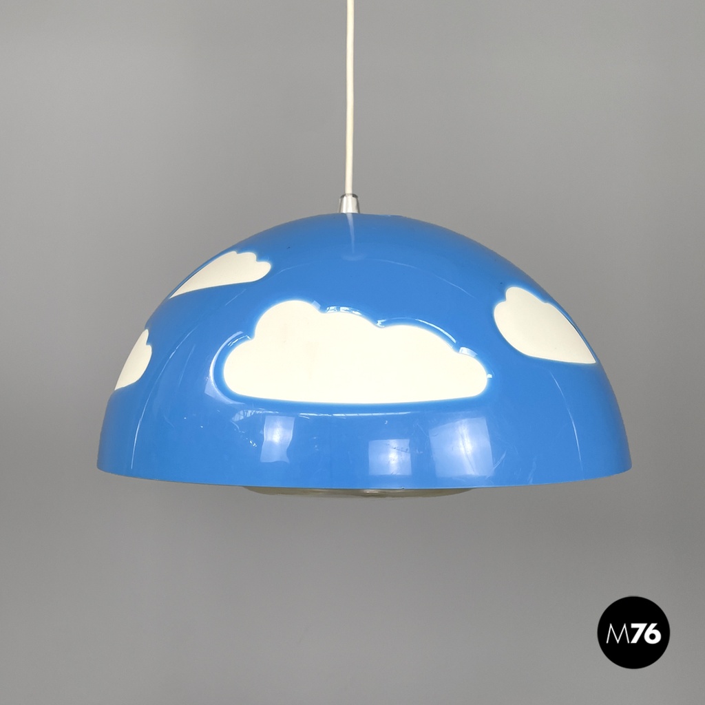 Lampadario azzurro Skojig di Henrik Preutz per Ikea, primi del 2000 ca.