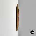 Argentine modern red ceramic golden wood sculpture painting by Carlos Carlè 1974