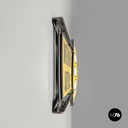 Italian mid-century modern yellow white and black metal telephone sign, 1960s