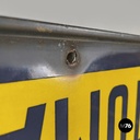 Italian mid-century modern yellow white and black metal telephone sign, 1960s