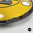 Italian mid-century modern yellow white and black metal telephone sign, 1960s