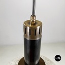 Italian mid-century modern Chandelier in molded glass, brass and metal, 1950s