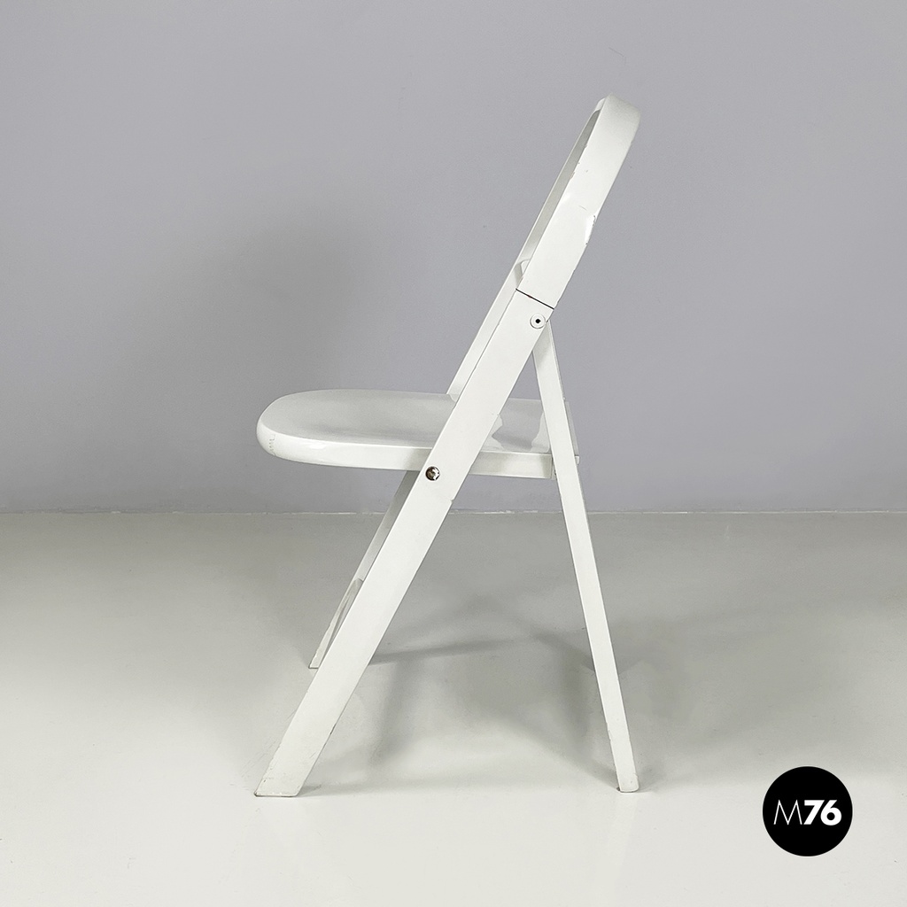 Italian mid-century modern grey wood folding chair Tric by Castiglioni, 1960s