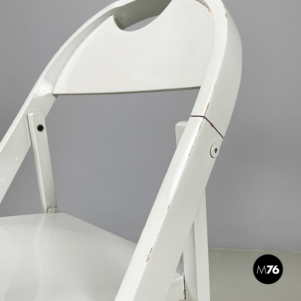 Italian mid-century modern grey wood folding chair Tric by Castiglioni, 1960s