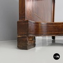Italian antique console table in wood and marble with inlay decorations, 1840