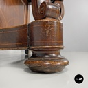 Italian antique console table in wood and marble with inlay decorations, 1840