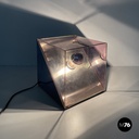 Italian modern metal and purple plexiglass table lamp by Iter Elettronica, 1970s