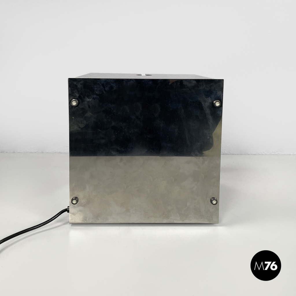 Italian modern metal and purple plexiglass table lamp by Iter Elettronica, 1970s